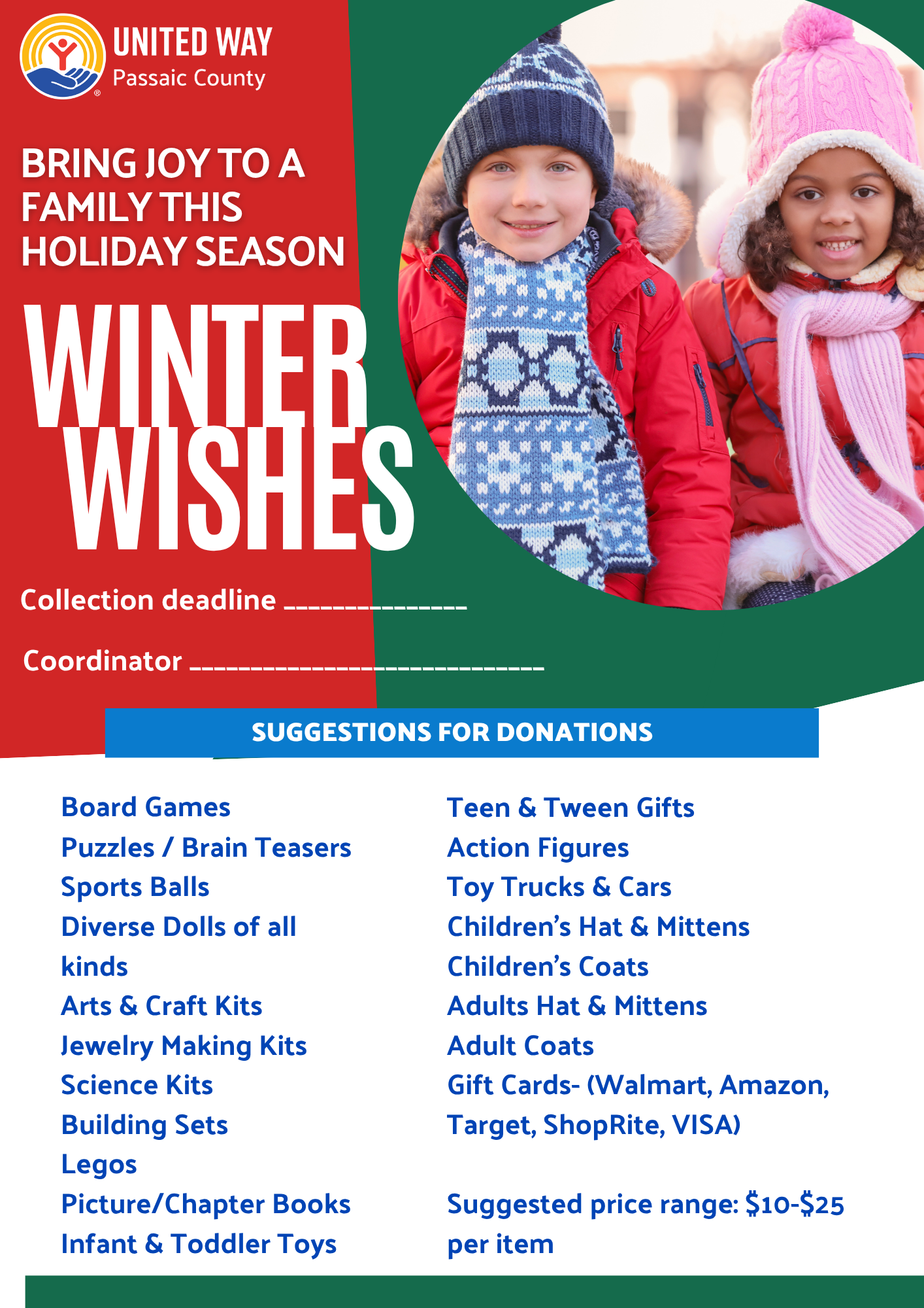 winter wishes office donations