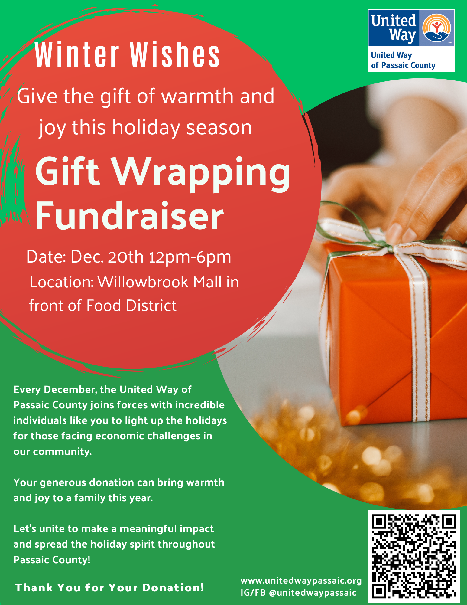 UWPC gift wrapping fundraiser